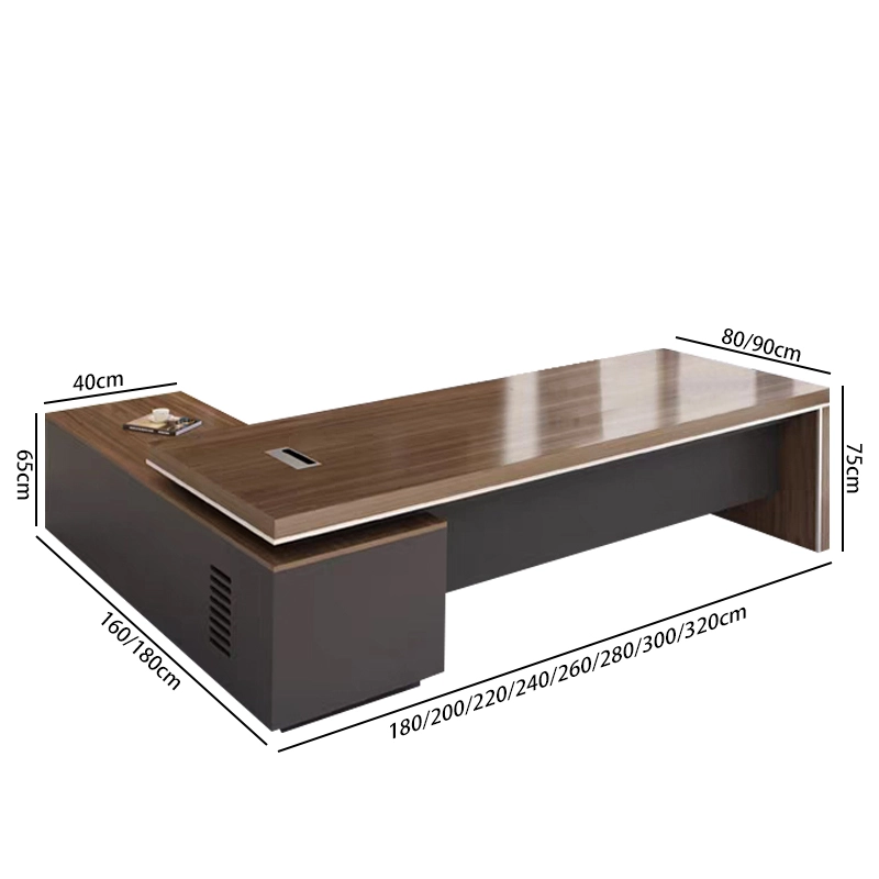 مكتب تنفيذي حديث على شكل حرف L مصنوع من خشب MDF للتصميمات الداخلية المعاصرة للمكاتب - MEI YI