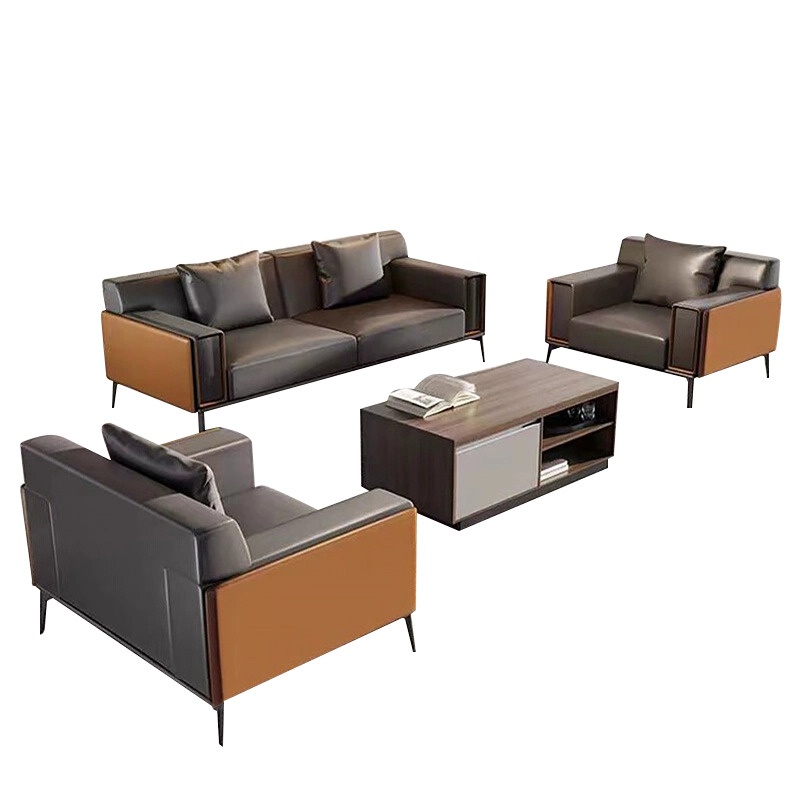 High-Class Modern Leather 3-Seat Sofa – New-Style Commercial Office & Reception Area Procurement - MEI YI