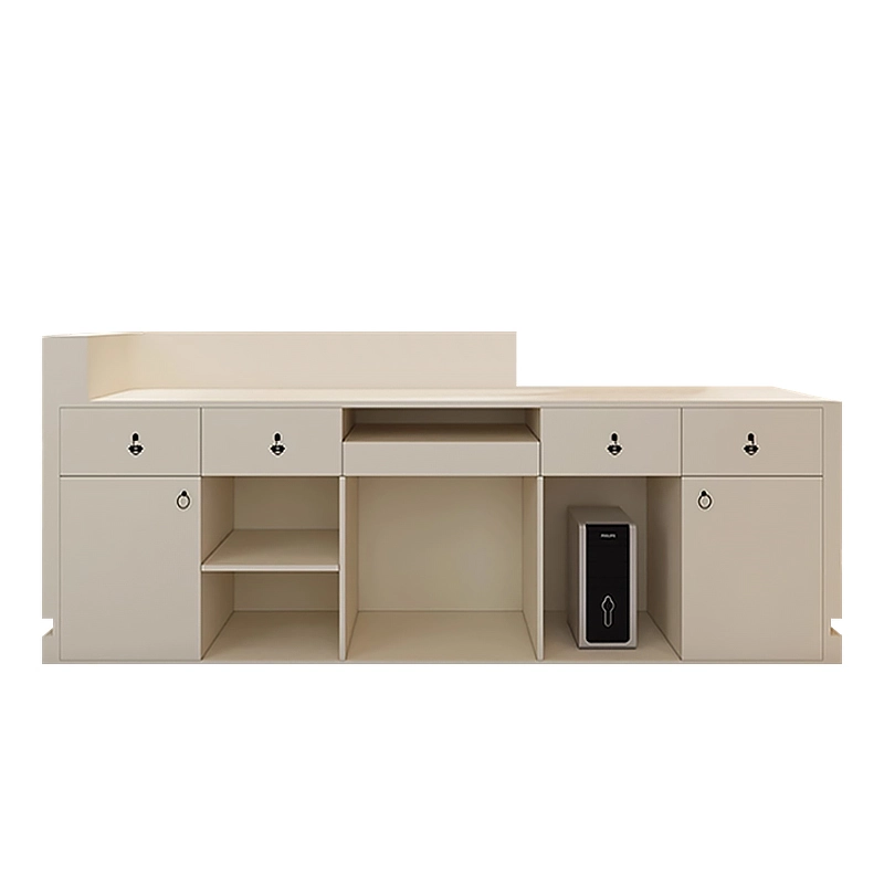 The-Efficient-Welcome-|-Streamlined-Modern-Reception-Desk-with-integrated-cable-management-&-storage.-Empowers-a-professional-client-experience - MEI YI The Efficient Welcome | Streamlined Modern Reception Desk with integrated cable management & storage. Empowers a professional client experience - MEI YI