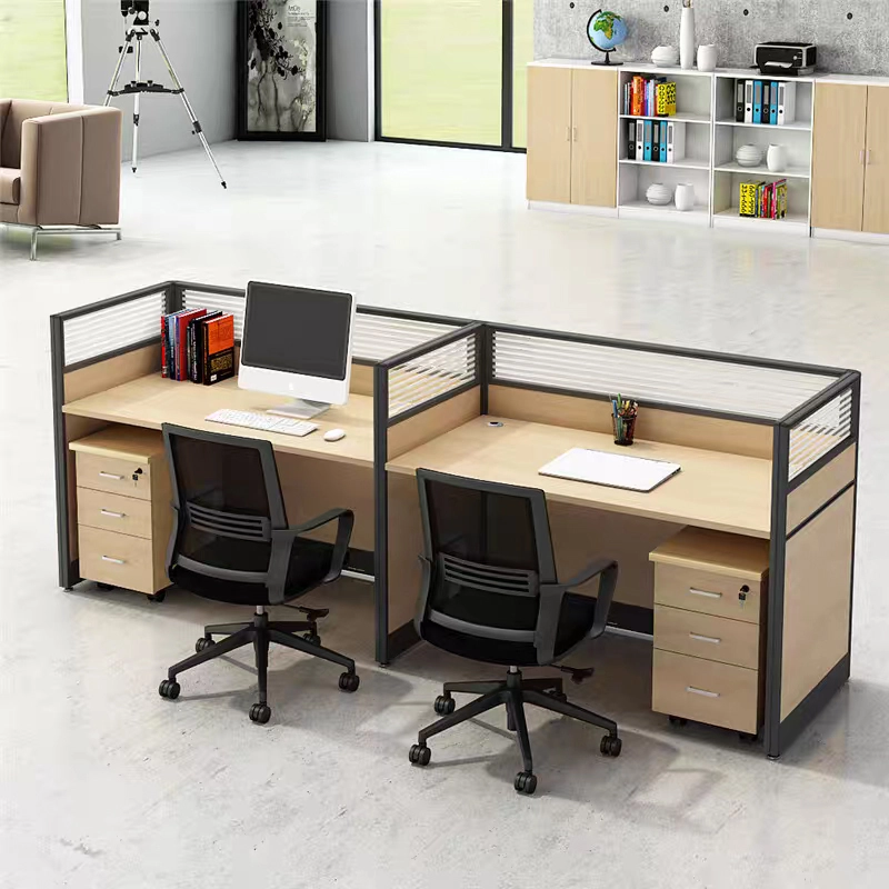 Modern Modular Wood Office Workstation with Partition Panels - MEI YI