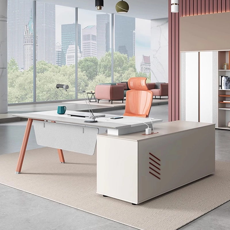 Compact Melamine Office Desk with Adjustable Height and Drawer - MEI YI