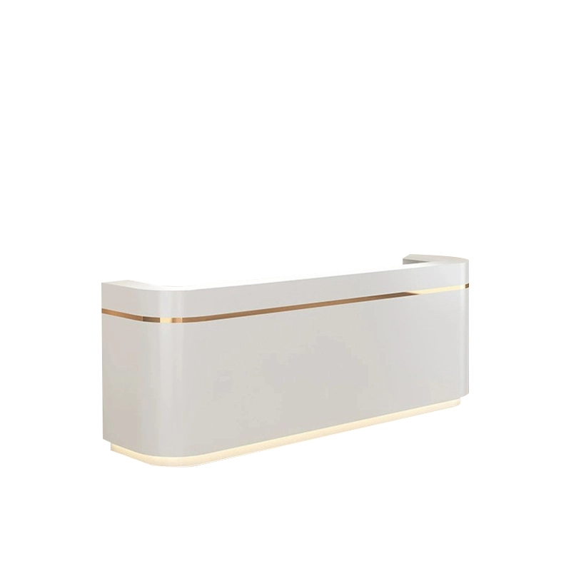 Modern Office Reception Desk with Marble Texture Panel and LED Strip Lighting, Furniture Manufacturer – MEI YI Furniture - MEI YI