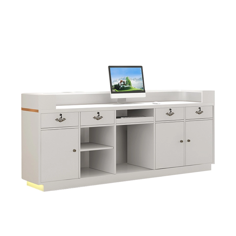 Luxury Marble Reception Counter with LED Light for Corporate Office Front Desk, ODM Factory – MEI YI Furniture - MEI YI