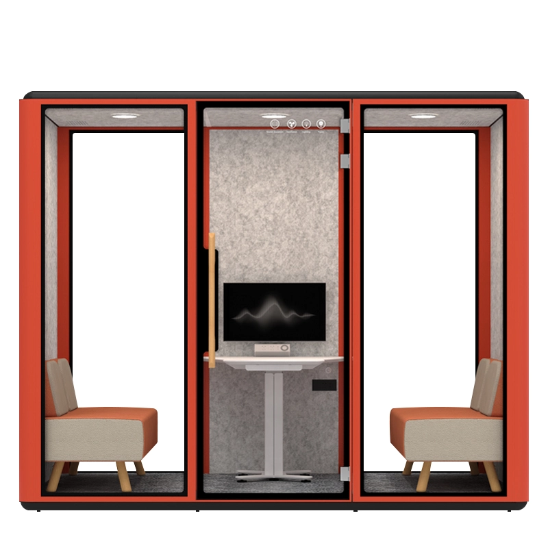 Modern Acoustic Office Pod Cabin - MEI YI Modern Acoustic Office Pod, Red Metal Structure Soundproof Cabin for Calls and Meetings, Furniture Manufacturer – MEI YI Furniture - MEI YI