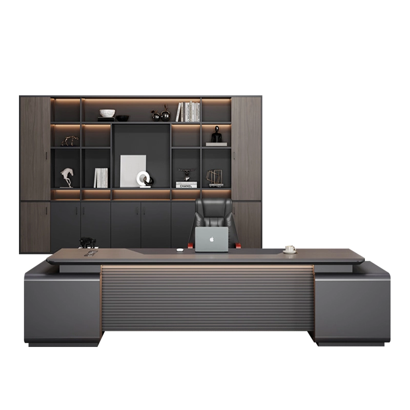 Executive Manager Office Furniture Set, Large Desk with Side Cabinet and Background Storage for Corporate Offices, OEM Manufacturer – MEI YI Furniture - MEI YI