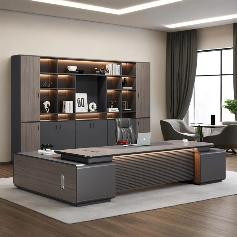 Manager Office Furniture Set with Large Desk and Storage Cabinet for Professional Workspaces, Contract Furniture Factory – MEI YI Furniture - MEI YI