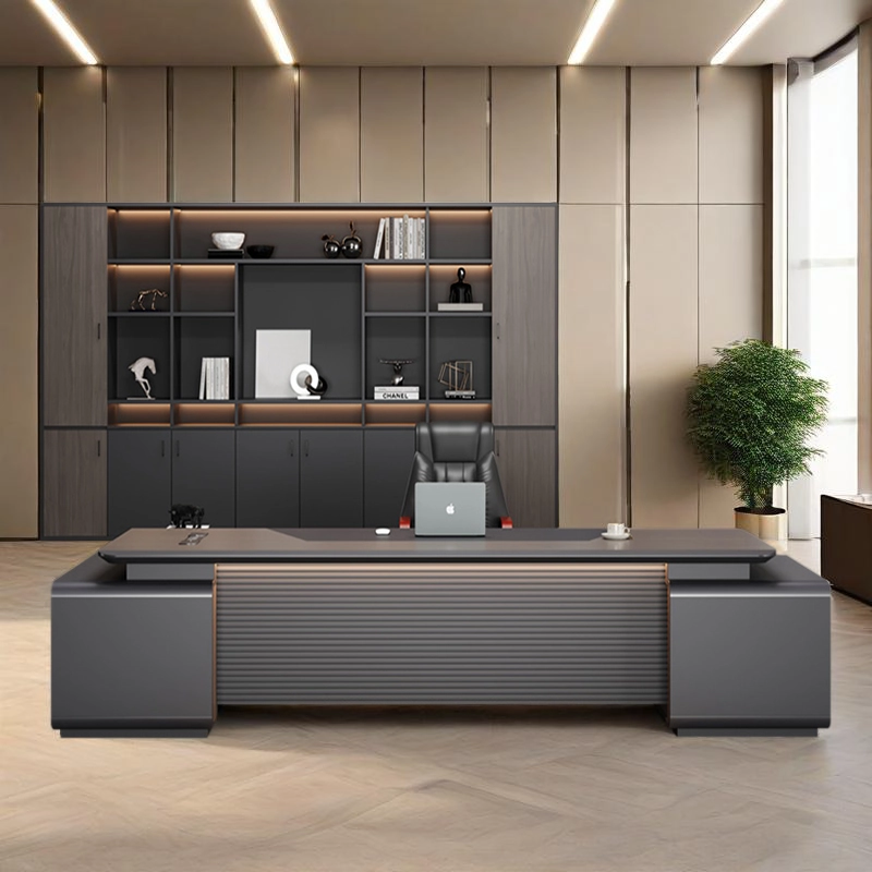 Luxury Executive Office Desk Set with Storage Cabinet and Bookcase for Manager Offices, ODM Factory – MEI YI Furniture - MEI YI