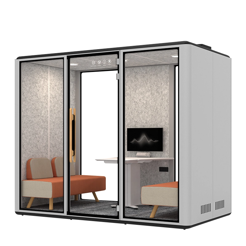Metal Frame Soundproof Office Cabin, White Acoustic Meeting Pod for Open-Plan Offices, OEM/ODM Supplier – MEI YI Furniture - MEI YI