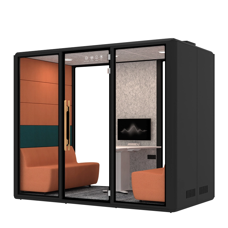 Commercial Acoustic Office Pod, Private Meeting Cabin with Integrated Workstation, Furniture Manufacturer – MEI YI Furniture - MEI YI