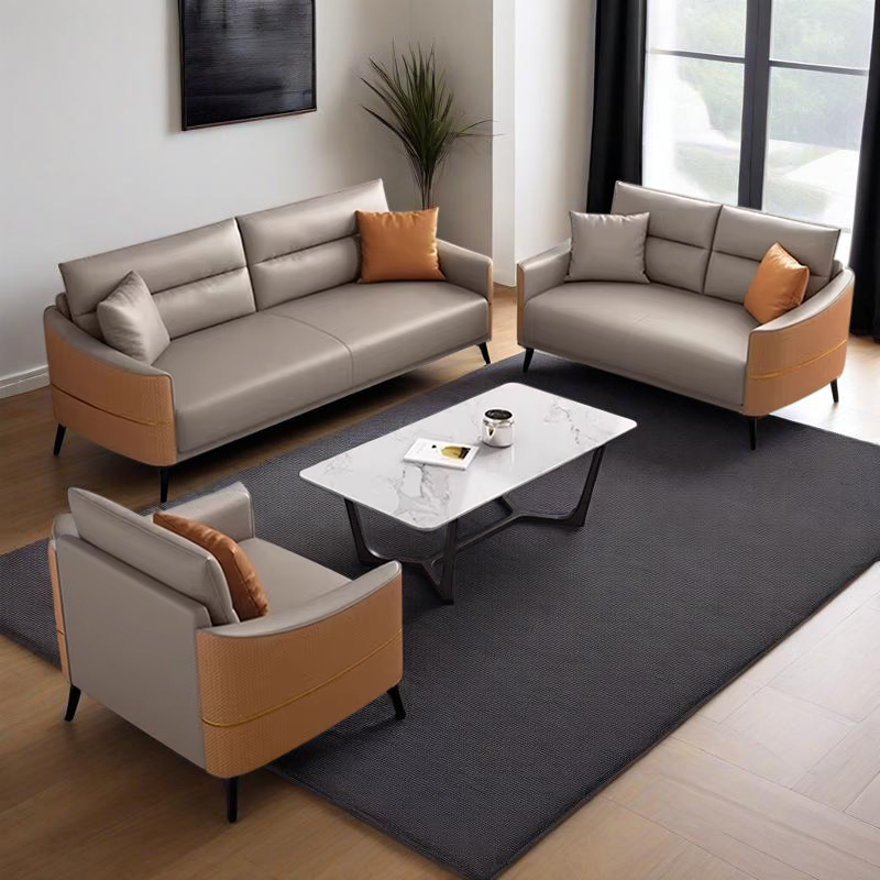 Modern Leather Executive Set Comfortable Lounge Reception Office Furniture Ergonomic Luxury 1 3 Seater Nordic Design