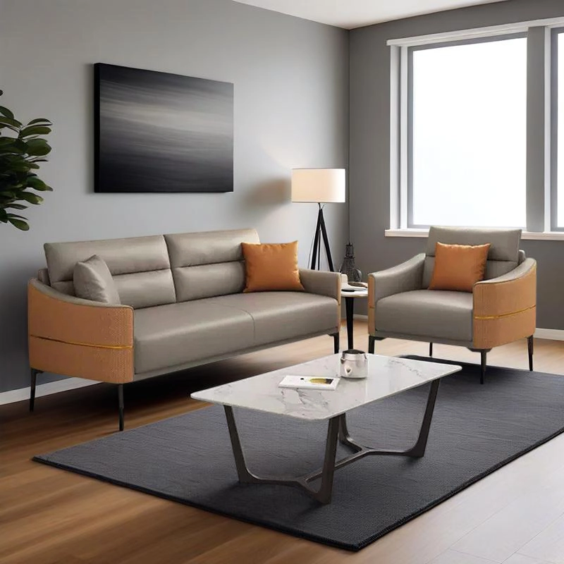 Modern Leather Executive Set Comfortable Lounge Reception Office Furniture Ergonomic Luxury 1 3 Seater Nordic Design - MEI YI