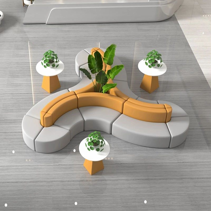 Designer Lobby Sofa System, Two-Color Modular Lounge Seating for Hotels, OEM Producer – MEI YI Furniture - MEI YI