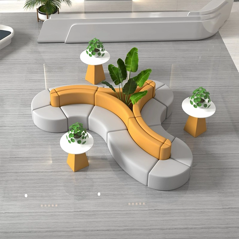 Commercial Reception Sofa, Two-Tone Petal Modular Seating for Hospitality Projects, OEM/ODM Supplier – MEI YI Furniture - MEI YI