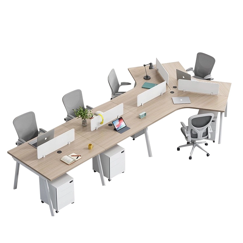 Team Workstation Manufacturer, Modular Wood-Top Office Desk with Steel Legs, Project Manufacturer – MEI YI Furniture - MEI YI