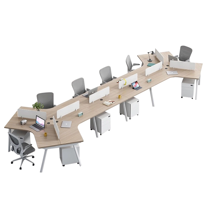 Business Workspace Desk, Modular Metal Frame Workstation with Custom Wood Finish, Furniture Distributor – MEI YI Furniture - MEI YI
