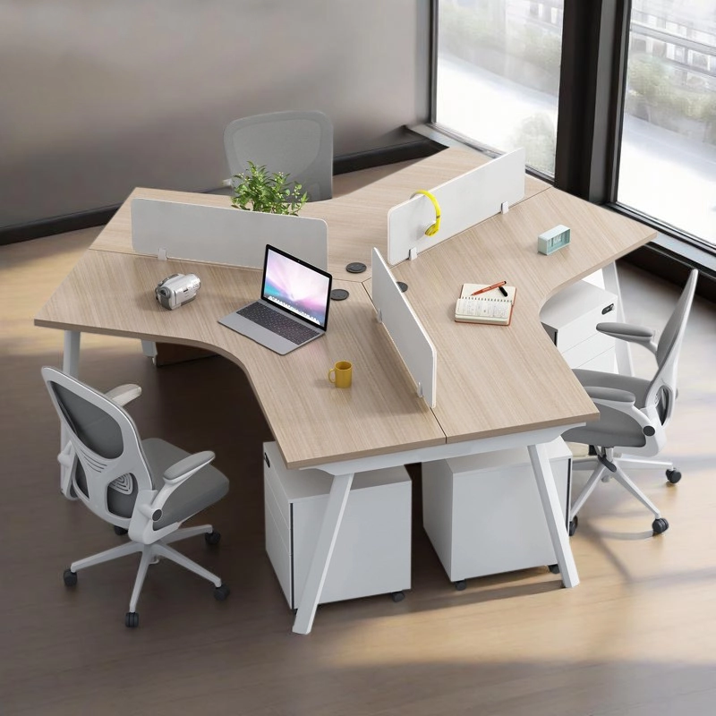 Office Furniture Manufacturer, CurveLine Modular Workstation with Wood Desktop, ODM Manufacturer – MEI YI Furniture - MEI YI