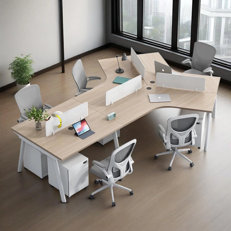 Open Plan Workstation System, Metal Frame Desk with Durable Wood Top, Contract Furniture Factory – MEI YI Furniture - MEI YI