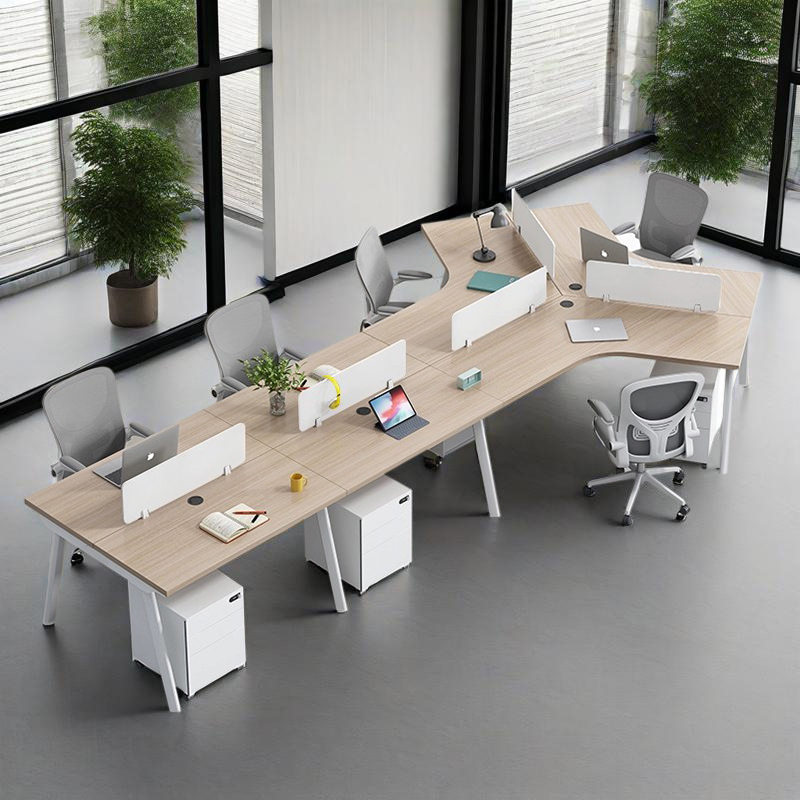 CurveLine Modular Desk, Wood-Top Workstation with Metal Frame for Modern Offices, OEM Manufacturer &ndash; MEI YI Furniture