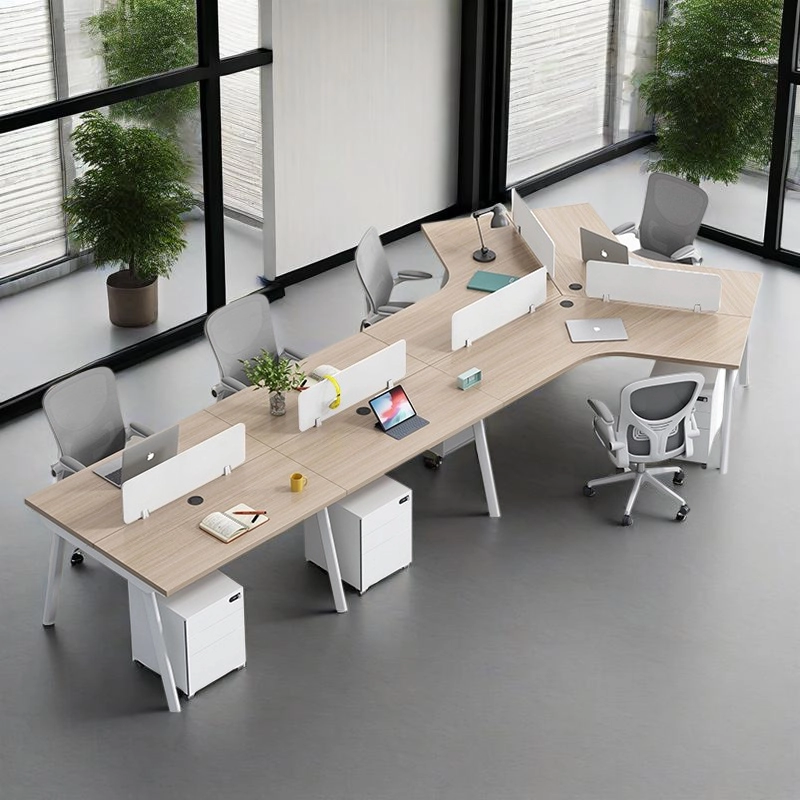 CurveLine Modular Desk, Wood-Top Workstation with Metal Frame for Modern Offices, OEM Manufacturer – MEI YI Furniture - MEI YI