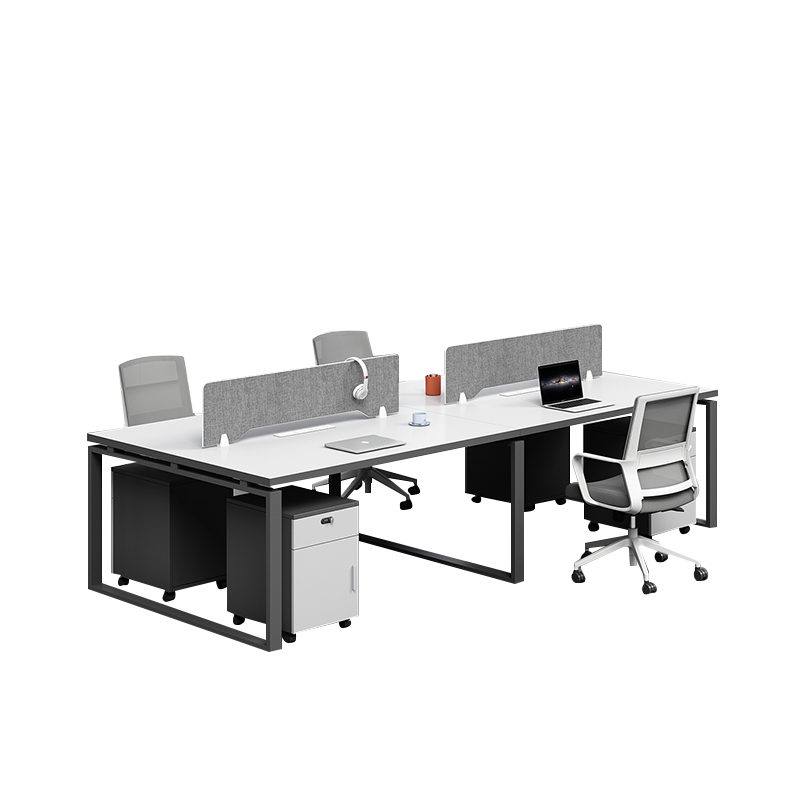 Office Desk with Fabric Privacy Screen Office Desk with Fabric Privacy Screen