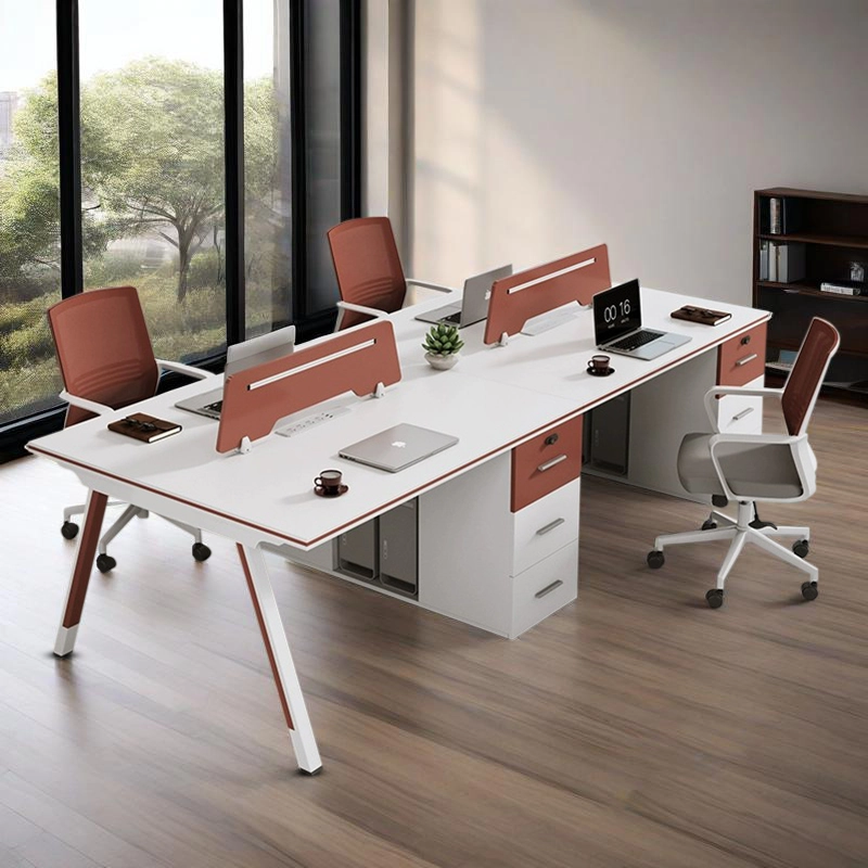 Staff Office Desk and Chair Combination Modern Metal Executive Desk for 4 People Easy Assembly Commercial Use - MEI YI