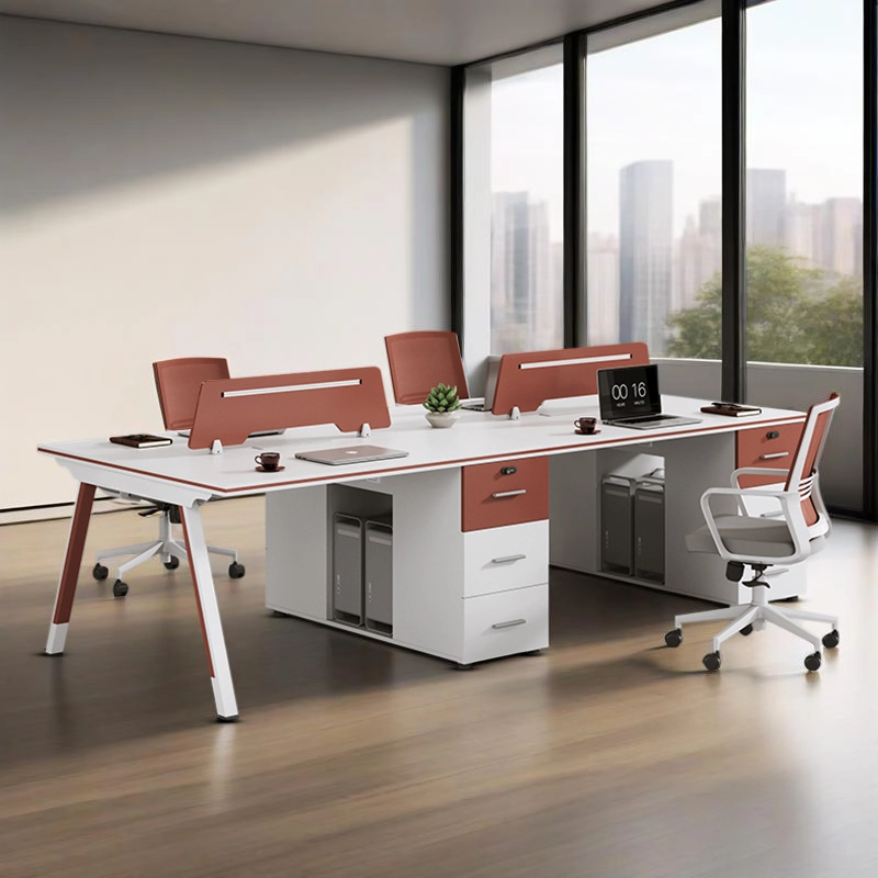 Staff Office Desk and Chair Combination Modern Metal Executive Desk for 4 People Easy Assembly Commercial Use - MEI YI