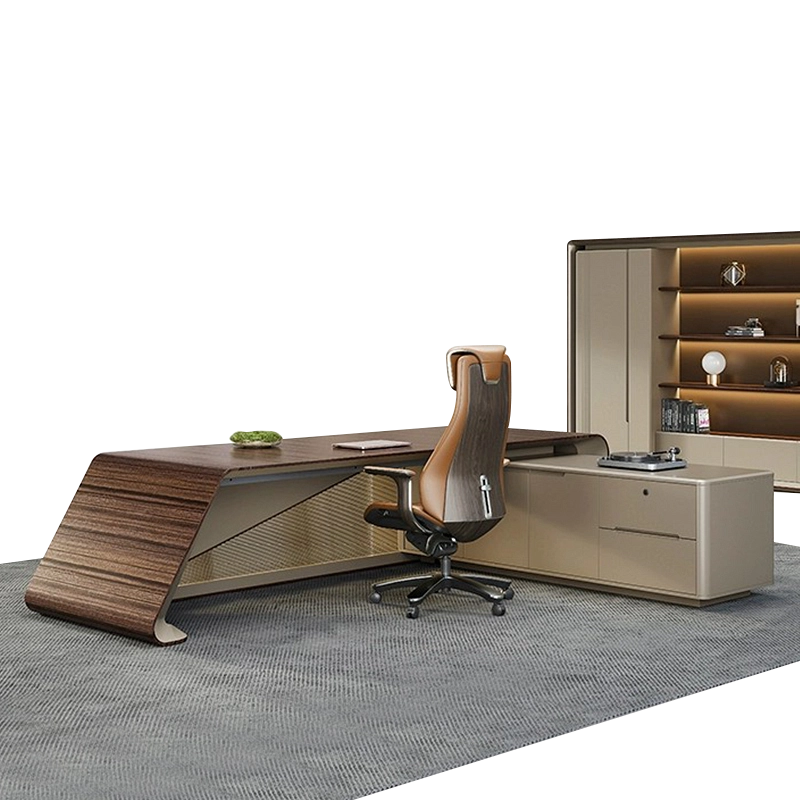 Corporate Office Furniture, Luxury L-Shaped Desk with Modular Design for Manager Offices, Project Manufacturer – MEI YI Furniture - MEI YI