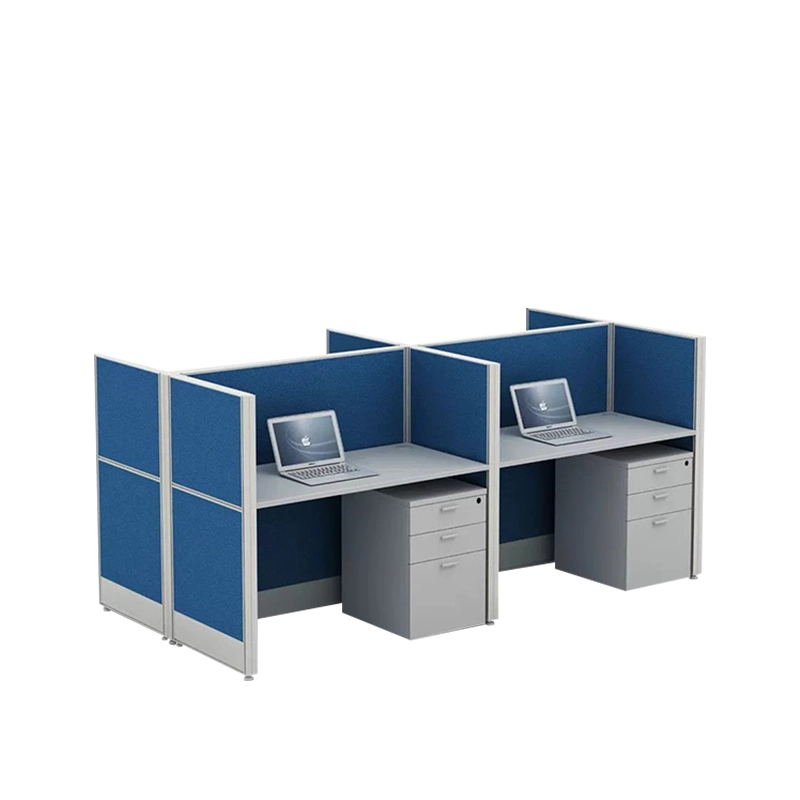 Modern Modular L-Shaped Workstation with Partitions for Open Office Spaces - MEI YI