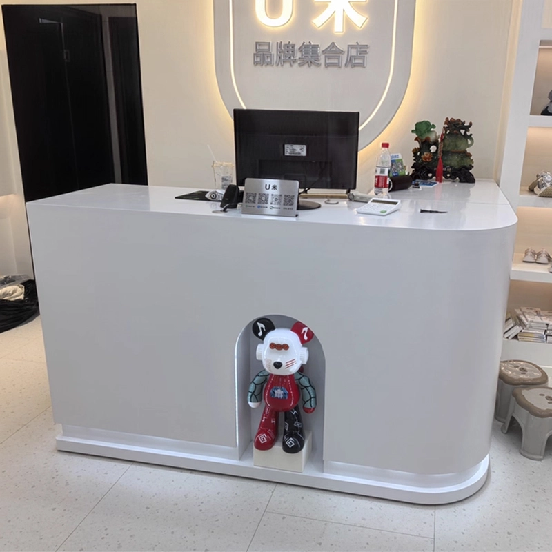 The-Efficient-Welcome-|-Streamlined-Modern-Reception-Desk-with-integrated-cable-management-&-storage.-Empowers-a-professional-client-experience - MEI YI The Efficient Welcome | Streamlined Modern Reception Desk with integrated cable management & storage. Empowers a professional client experience - MEI YI