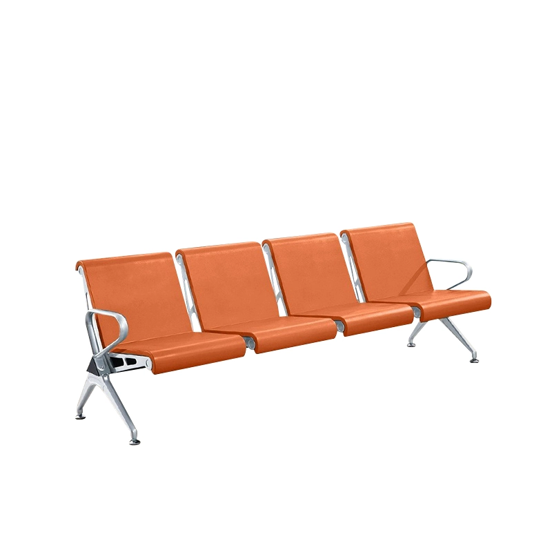 Medical Metal Furniture Waiting Chair Triple Bench 3 4 5 Seater Pu Foam Black Red Blue Seat for Hospital Airport Office Building - MEI YI