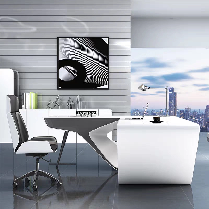 Modern High-Tech Lacquered CEO Office Desk with Innovative Design - MEI YI