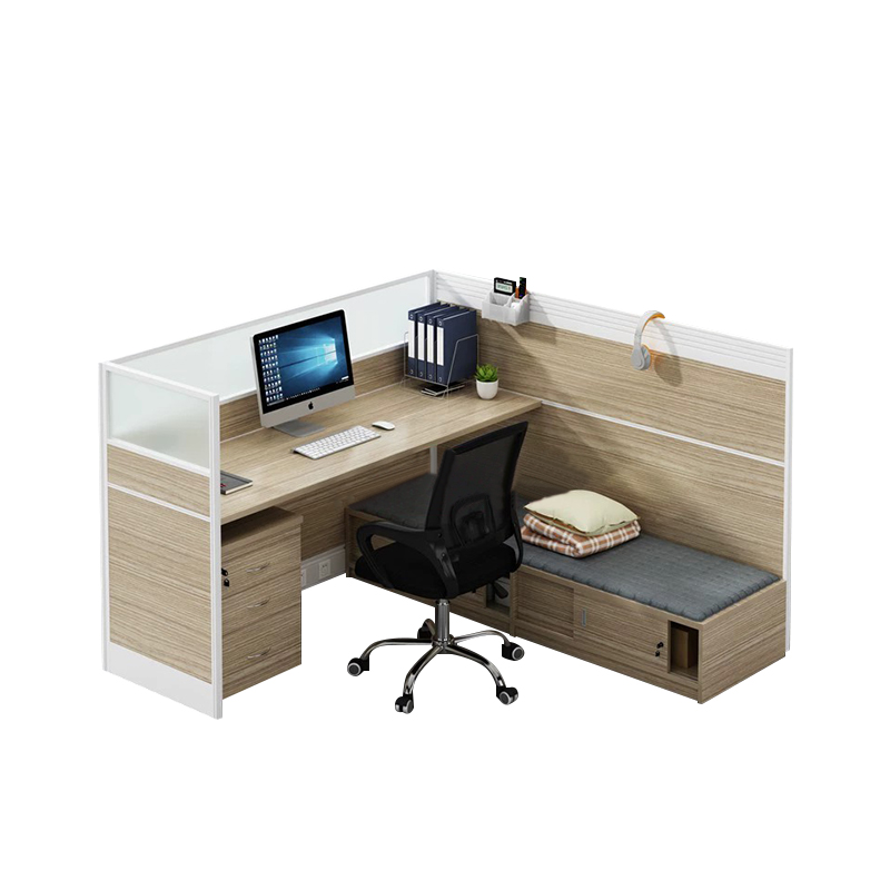 I-shaped office workstation, partitioned office desk, workstation with rest sofa