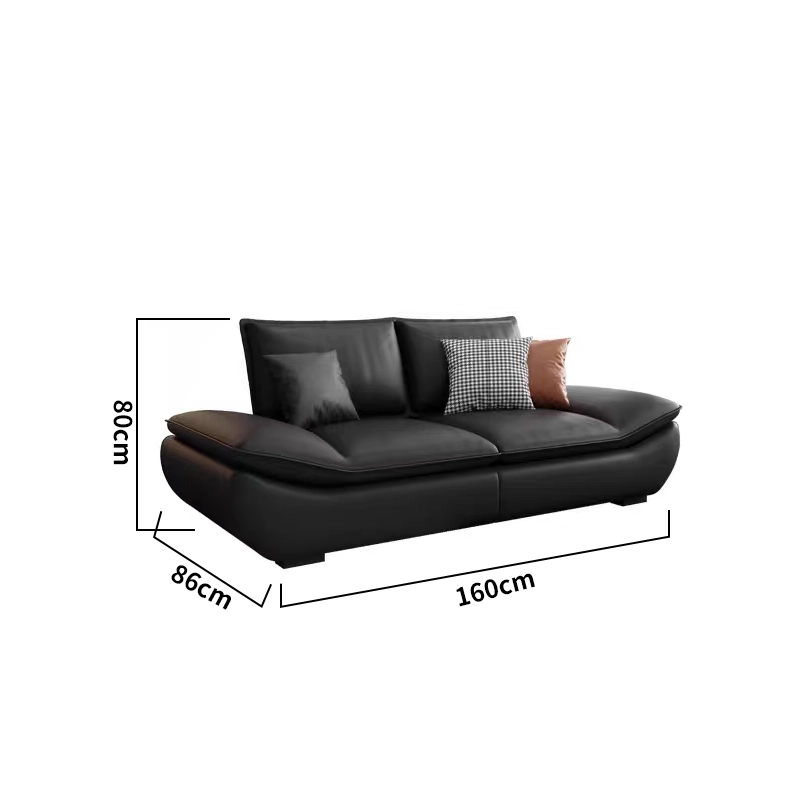Modern Black Leather Sofa Set for Living Room and Office - MEI YI