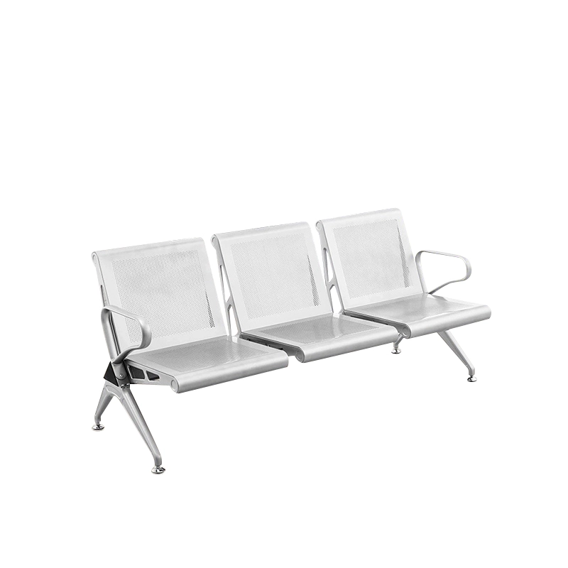 Medical Metal Furniture Waiting Chair Triple Bench 3 4 5 Seater Pu Foam Black Red Blue Seat for Hospital Airport Office Building - MEI YI