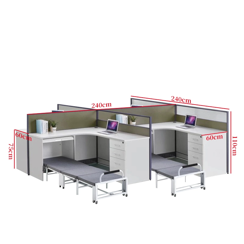 Most Popular Luxury Single Person Aluminium Office Workstation Modern Design with Bed for Industrial Use Big Workstation Desk - MEI YI