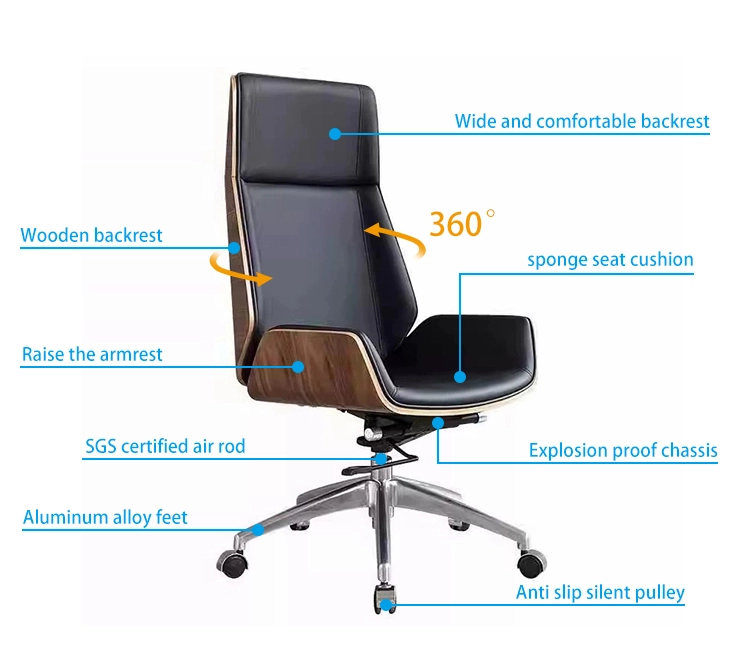 High-Back Curved Ergonomic Executive Office Chair with Adjustable Functions - MEI YI