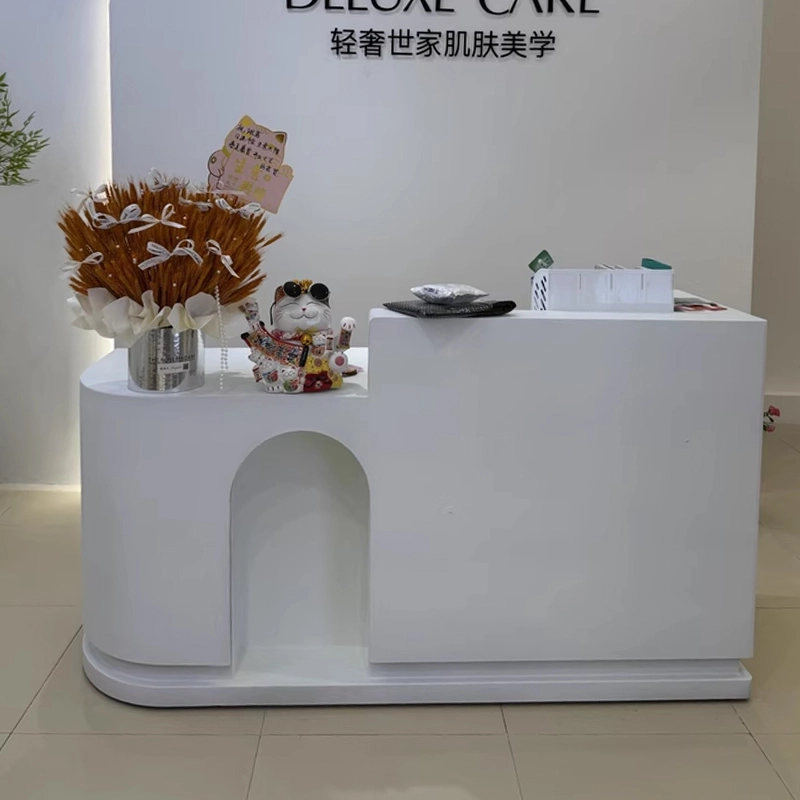 The-Efficient-Welcome-|-Streamlined-Modern-Reception-Desk-with-integrated-cable-management-&-storage.-Empowers-a-professional-client-experience - MEI YI The Efficient Welcome | Streamlined Modern Reception Desk with integrated cable management & storage. Empowers a professional client experience - MEI YI