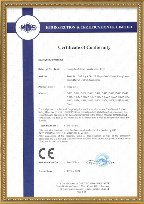 Certificate-of-Conformity - MEI YI Certificate of Conformity - MEI YI