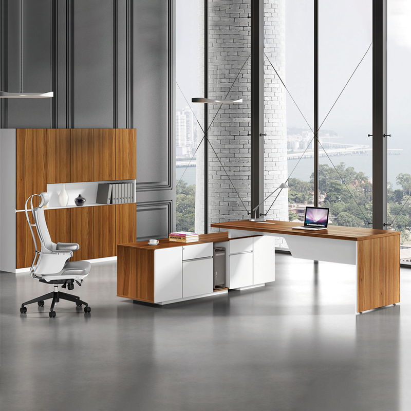 Transformable L-Shape or I-Shape Office Desk for Home and Business Workspaces
