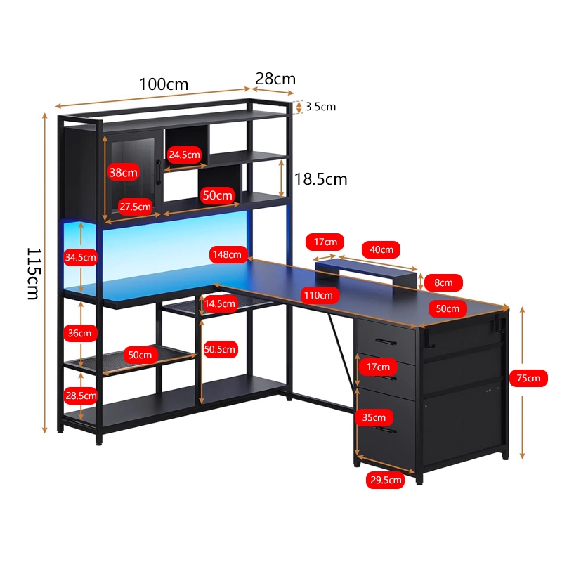 L-Shaped Home Workstation. Features a monitor stand & vast surface for seamless switching between work, study, and gaming modes L-Shaped Home Workstation. Features a monitor stand & vast surface for seamless switching between work, study, and gaming modes