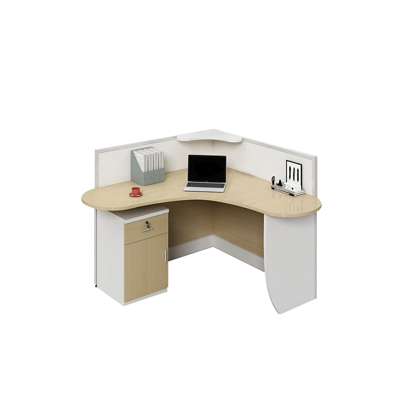 4-Person Modular L-Shaped Workstation with Partitions for Collaborative Offices - MEI YI