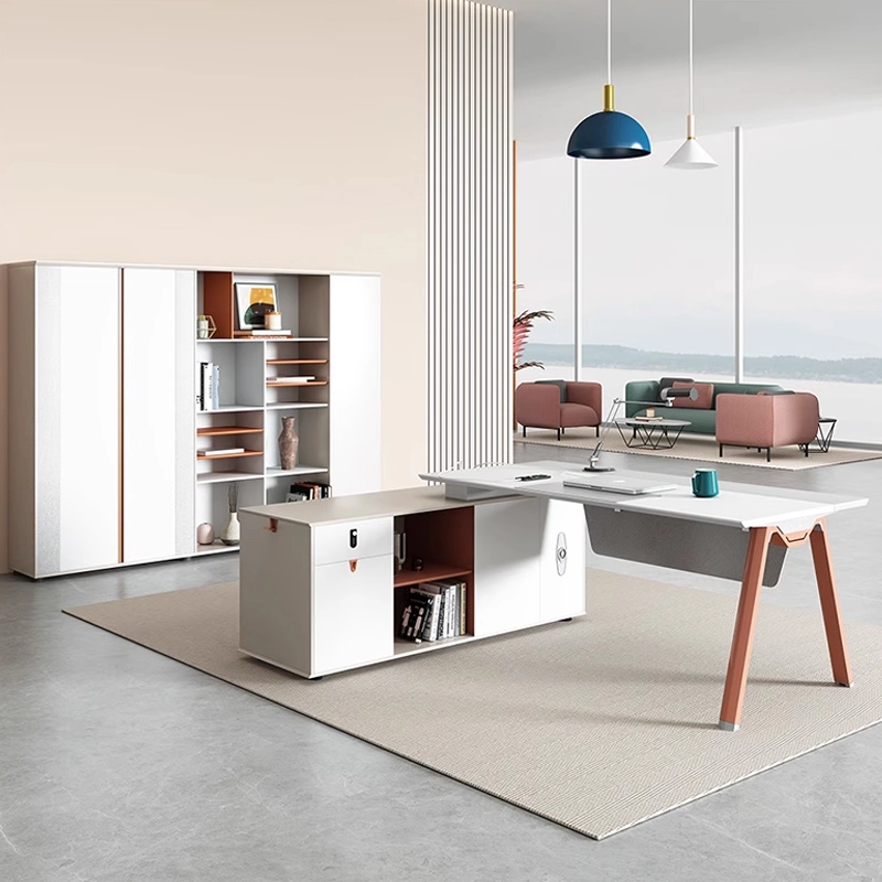 Compact Melamine Office Desk with Adjustable Height and Drawer - MEI YI