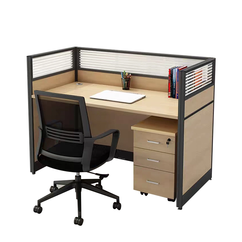 Modern Modular Wood Office Workstation with Partition Panels - MEI YI