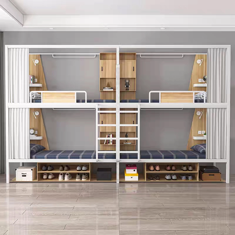 Lit superposé mezzanine moderne en métal pour adultes avec structure peu encombrante - MEI YI