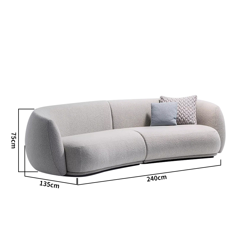 Modern Arc Sofa Set with unique enclosed design fosters connection. High-resilience foam & sturdy frame create a cozy niche for home & hotel