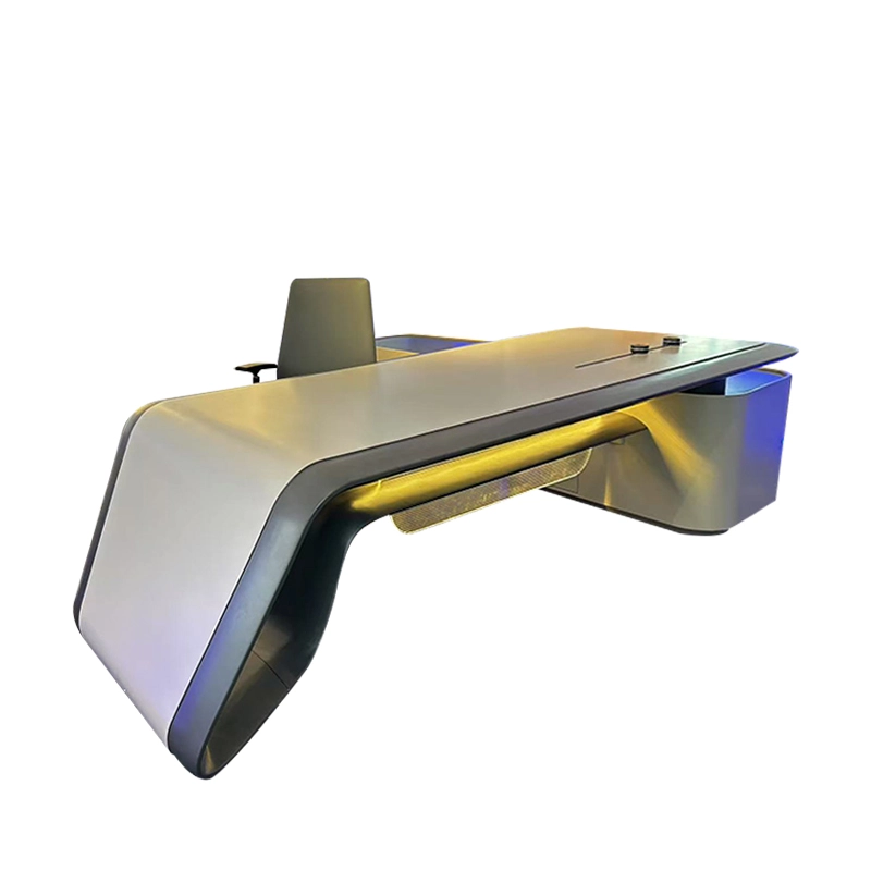 Luxury High-End CEO Office Desk with Gloss Finish for Executive Offices - MEI YI