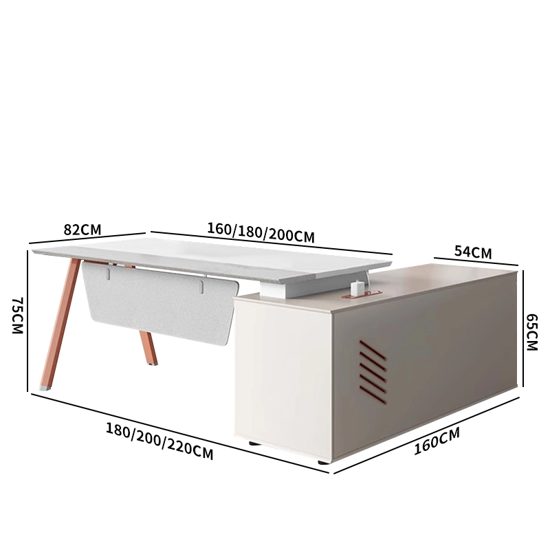Compact Melamine Office Desk with Adjustable Height and Drawer - MEI YI