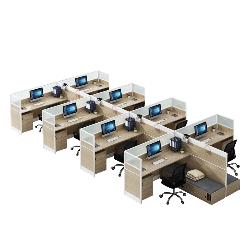 I-shaped office workstation, partitioned office desk, workstation with rest sofa - MEI YI
