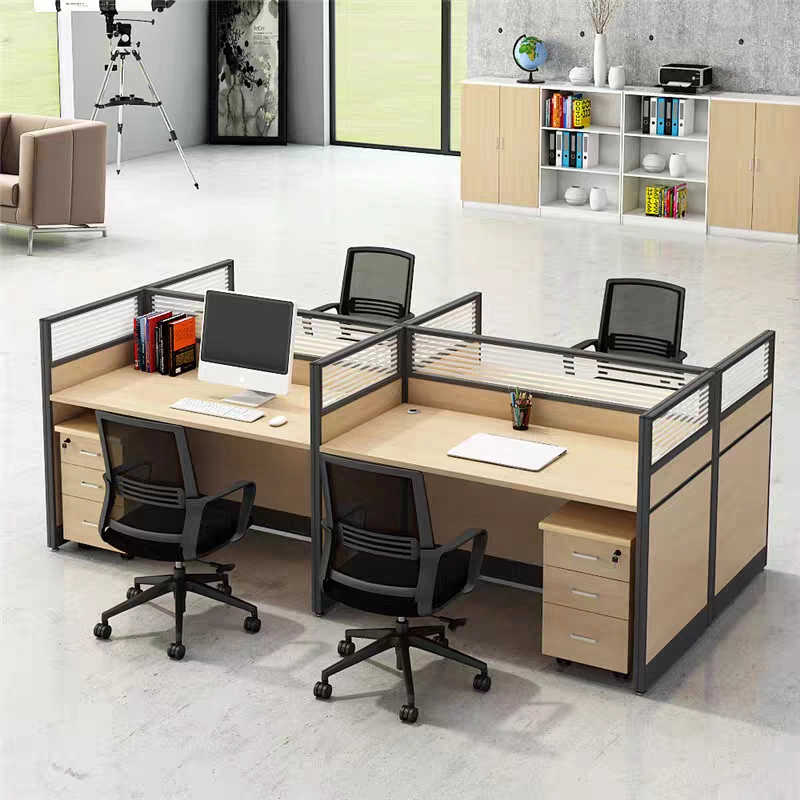 Modern Modular Wood Office Workstation with Partition Panels - MEI YI