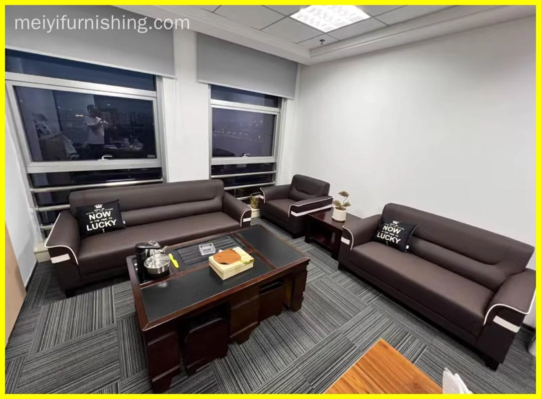 Office sofa modern simple coffee table combination set simple reception business leisure and lounge area office combination - MEI YI